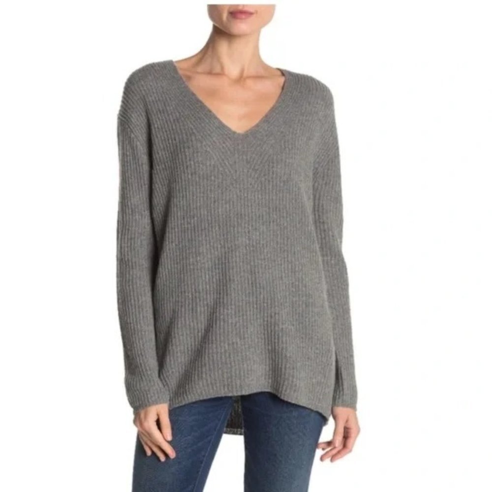 Madewell Woodside Pullover Sweater Relaxed Fit‎ Merino Wool Grey Small